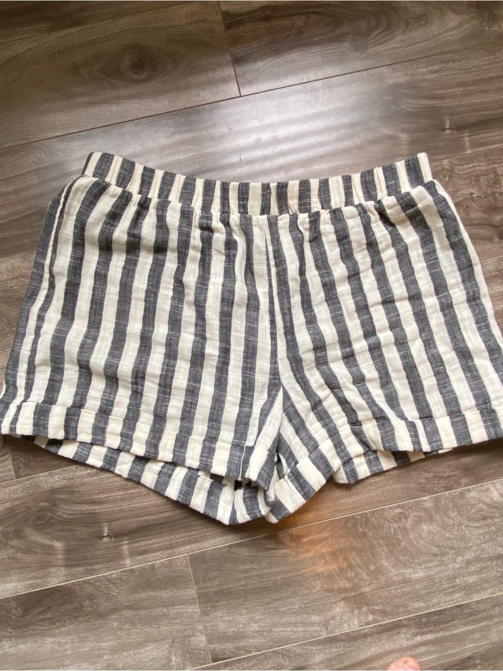 Z Supply Striped Cotton Bermuda Shorts - White & Black